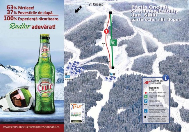 Harta partii schi Oncesti, Paltinis, Sibiu